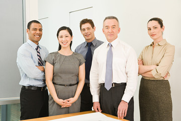 Portrait of five business colleagues