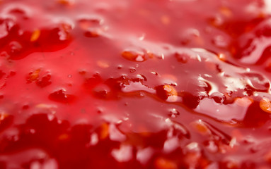 background of raspberry jam closeup