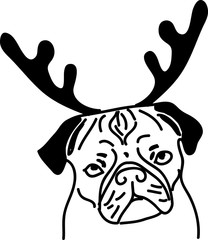 Christmas pug