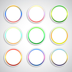 Set of color buttons