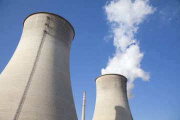 Smoke stacks at power plant