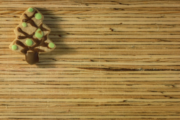 christmas cookie on wooden background