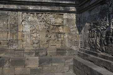 Detail from Borobudur temple at Central Java in Indonesia