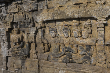 Detail from Borobudur temple at Central Java in Indonesia