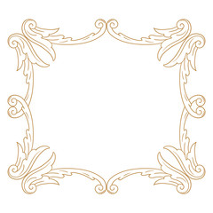 Premium Gold vintage baroque frame scroll ornament engraving border floral retro pattern antique style acanthus foliage swirl decorative design element filigree calligraphy
