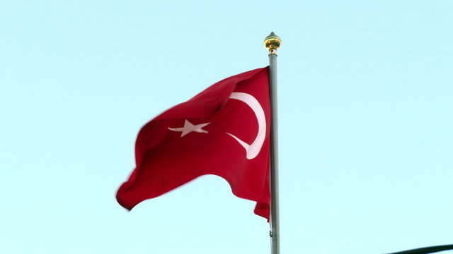 Turkish flag in the wind