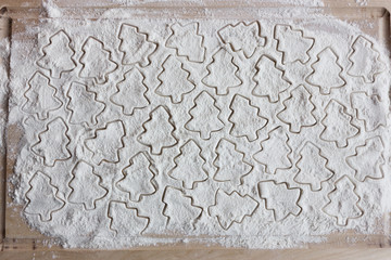 form for cookies on flour