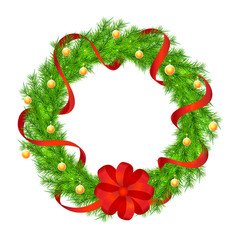 Fototapeta na wymiar Christmas wreath vector