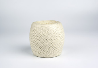 ball of white threads on the white background