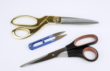 dressmaker scissors on a white background