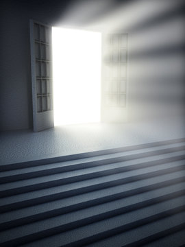 Light Glowing From The Open Door