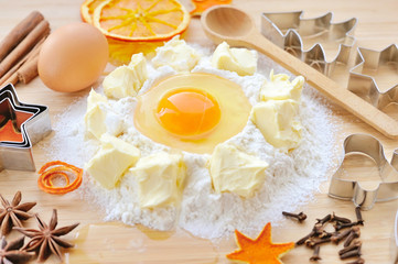 Christmas cookies preparation. Christmas holidays concept