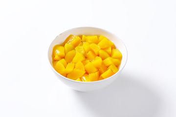 Canned peach pieces