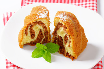 Slices of marble cake