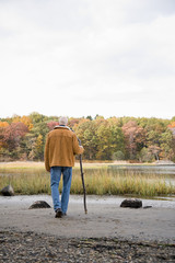 Man walking with a stick