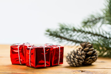 .Christmas objects hang