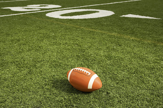 American football on the field