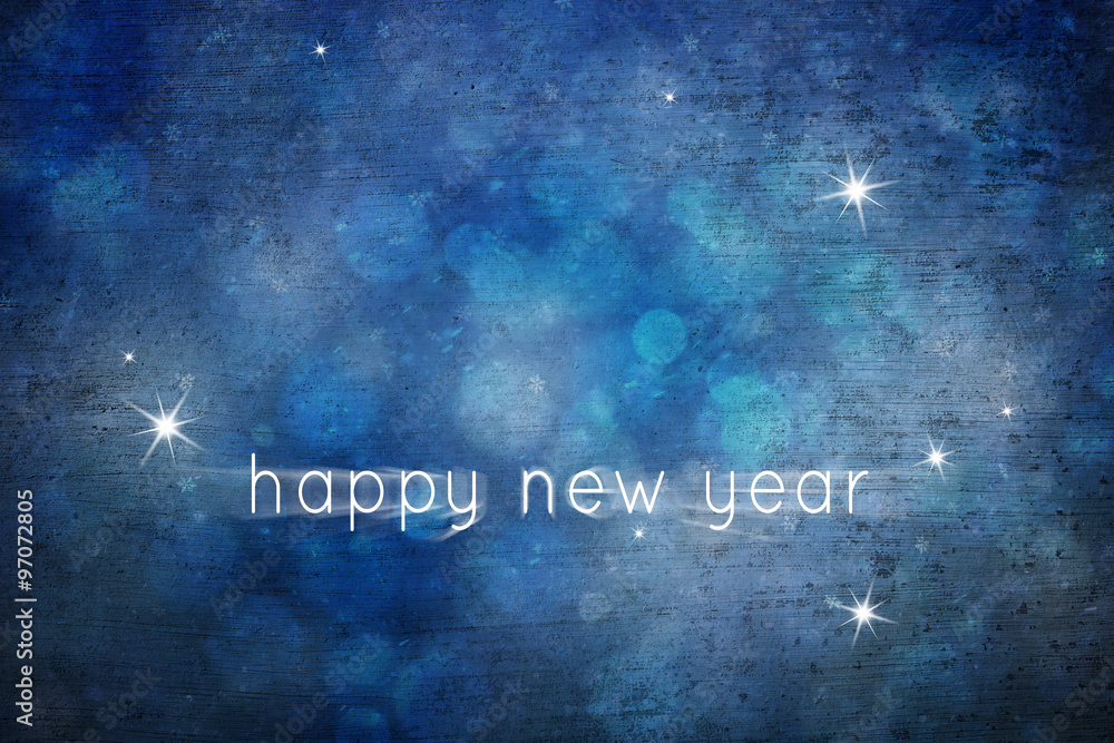 Poster grunge textured magical dark blue abstract bokeh snowflake and sparkle with shiny motion blurred hap