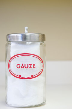 Jar of gauze