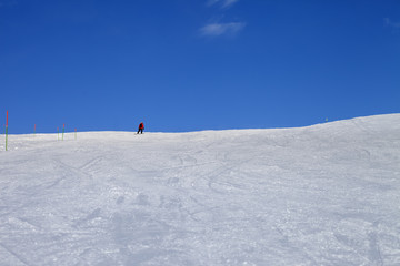 Ski slope in nice sun day