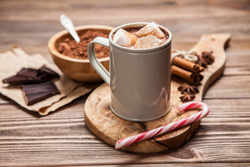 Cocoa drink with marshmallows