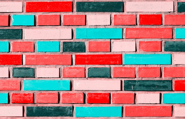 Colourful brick wall as background