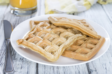 Portion of fresh made Waffles