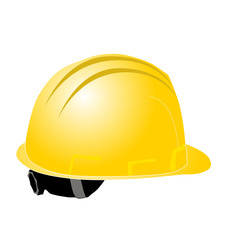 Yellow helmet isolated on white vector illustration