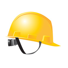 Yellow helmet isolated on white vector illustration