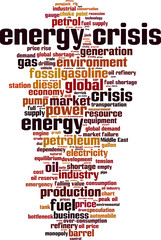 Energy crisis word cloud concept. Vector illustration