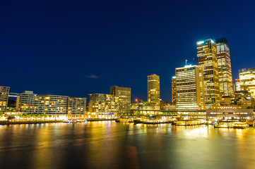Fototapeta na wymiar Circular Quay and Sydney Business District Centre at night, Syd