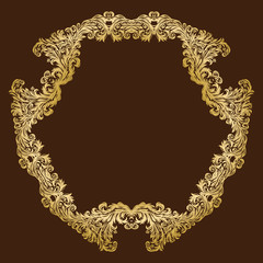 Vector vintage ornate royal floral gold frame