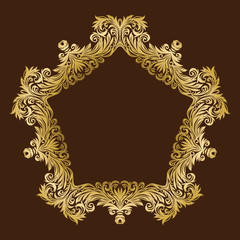 Vector vintage ornate royal floral gold frame