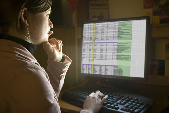 Female Student Working On A Computer