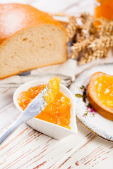 Slices of bread with jam