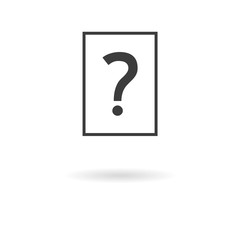 Dark grey icon for file with question mark (info, faq, etc.) on