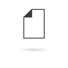 Dark grey icon for file with folded corner (v2)  on white backgr