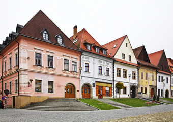 Fototapeta na wymiar Town Hall square (Radničné námestie) in Bardejov