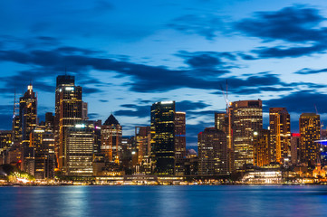 Naklejka premium Sydney Central Business District at night