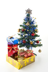 gift box and christmas tree