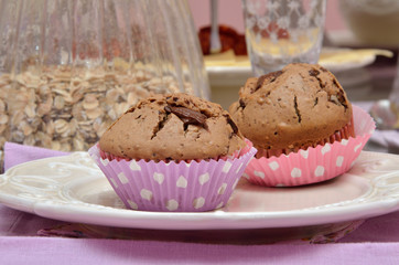 Fluffy chocolate muffins