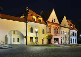 Fototapeta na wymiar Town Hall square (Radničné námestie) in Bardejov