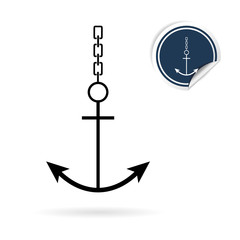 anchor vector icon on white