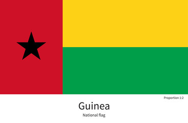 National flag of Guinea with correct proportions, element, colors