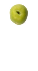 Pickled green olive fruit over white background