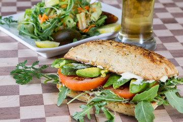 tomato and avocado sandwich