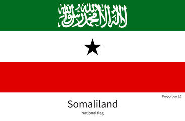 National flag of Somaliland with correct proportions, element, colors