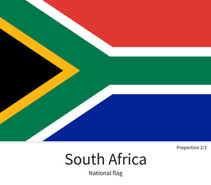 National flag of South Africa with correct proportions, element, colors