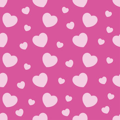 seamless pattern with white hearts on a pink background