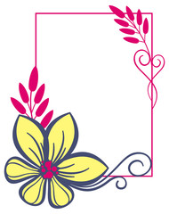 Vertical colorful frame with flowers